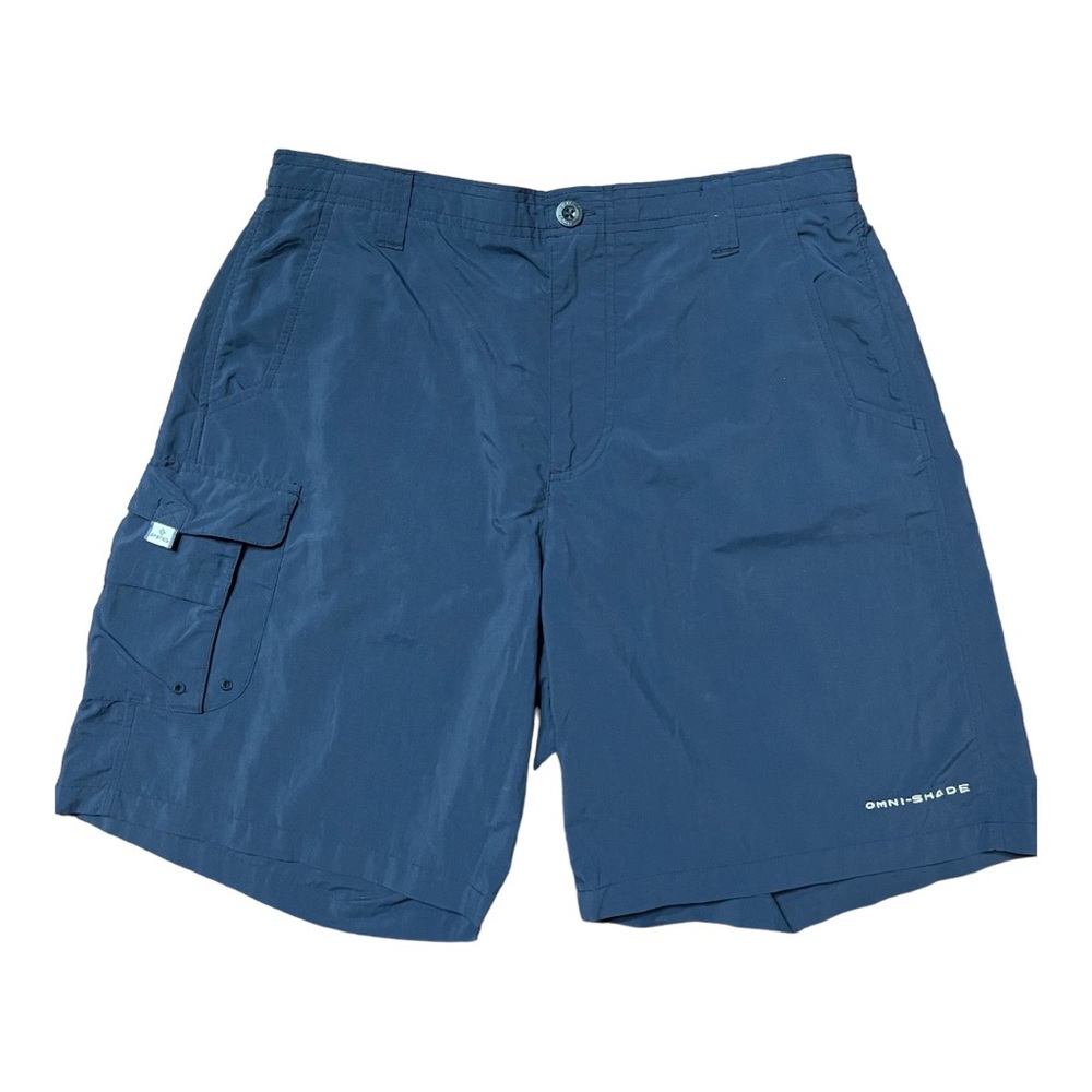 COLUMBIA Omni Shade PFG Men’s BLUE Shorts sz: M / Medium